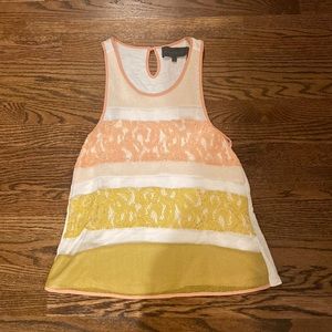 Sundays in Brooklyn (Anthro) tank top with lace overlay on front